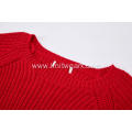 Girl's Knitted Flounces Crew Neck Pullover